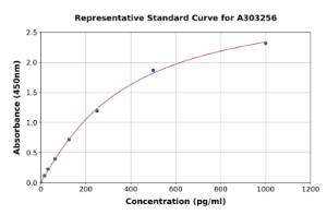 Representative standard curve for Human FEN1 ELISA kit (A303256)
