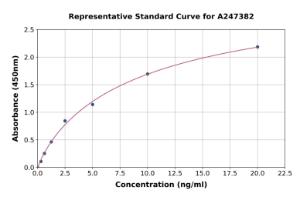 Representative standard curve for Human Aconitase 2 ELISA kit (A247382)
