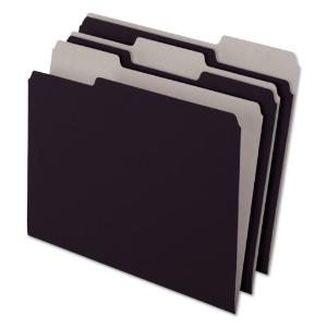 Pendaflex interior file folders, top tab, letter, black 100/box