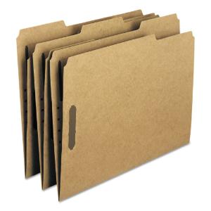 Smead kraft folders, 2 fasteners, top tab, letter, brown, 50/box