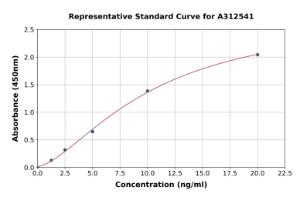 Representative standard curve for Human GYPB/GPB ELISA kit (A312541)