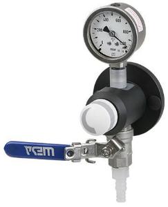 On/Off with Manual Vacuum Regulation Turret with Dial Gauge, Flush Mount
