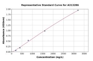 Representative standard curve for human GFM1 ELISA kit (A313286)