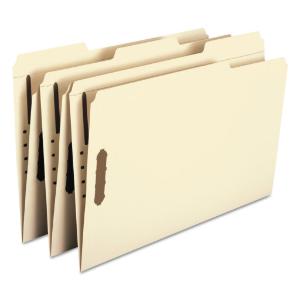 Smead folder, 2 fasteners, ¹/? cut assorted, top tab, legal, manila 50/box