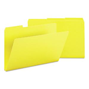 Smead recycled pressboard folder, 1 expansion, ¹/? cut, top tab, yellow, 25/box