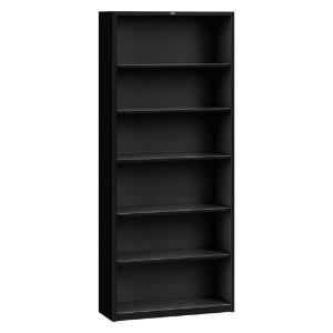 Bookcase, 6 shelves, black