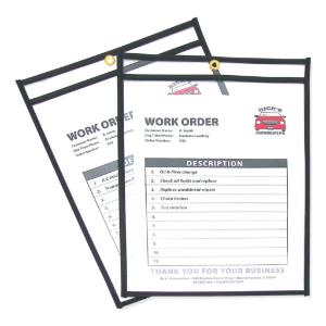 C-line shop ticket holders, 9×12, clear front and back w/black stitching, 25/box