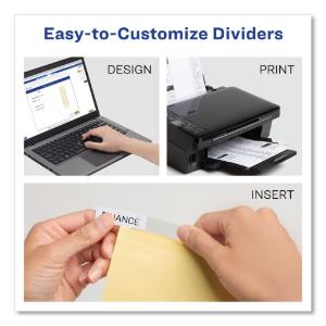 Avery worksaver big tab dividers, clear tabs, five-tab, letter, buff