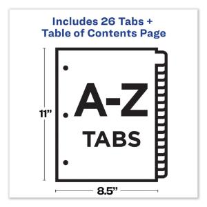 Avery ready index contemporary table of content divider, title: A-Z, multiletter
