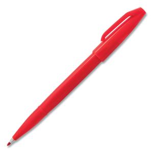 Point pen, red barrel, red ink, fine point