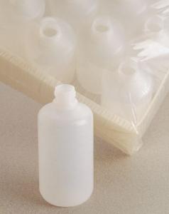 Nalgene® Narrow Mouth Bottles in Shrink-Wrap Trays, Natural HDPE, Thermo Scientific