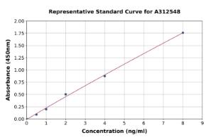 Representative standard curve for Human GFAP ELISA kit (A312548)