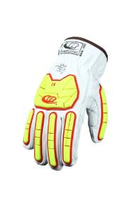 Front side of the ringers R668, white, goatskin leather, cut & swen, slip-on, impact glove
