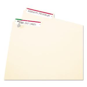 Avery print or write file folder labels, white/dark red bar, 252/pack