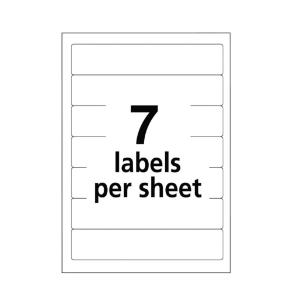 Avery print or write file folder labels, white/dark red bar, 252/pack