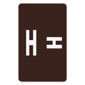 Labels, letter H, dark brown