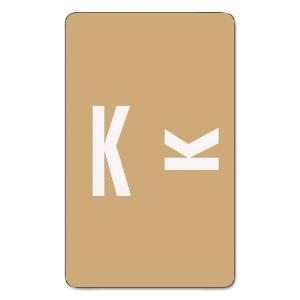 Labels, letter K, light brown