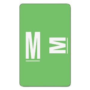 Labels, letter M, light green
