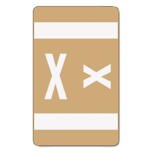 Labels, letter X, light brown