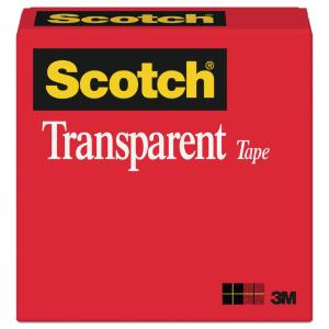 Transparent glossy tape, 3" core, clear