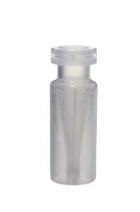 Snap vial with fixed conical insert