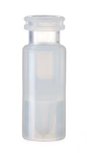 Snap vial with fixed conical insert