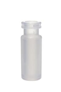 Snap vial with fixed flat bottom insert