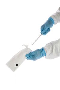 Needle autoclave bag with drawstring - out