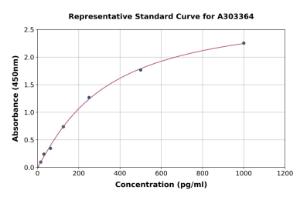 Representative standard curve for Human MAGED4 ELISA kit (A303364)