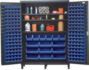 76017-272 - 60IN CABINET W/ BLUE BINS AND SHELVES