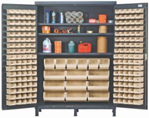 76017-276 - 60IN CABINET W/ IVORY BINS AND SHELVES