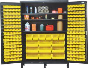 76017-280 - 60IN CABINET W/ YELLOW BINS AND SHELVES