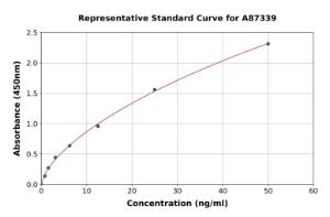 Representative standard curve for Bovine Amine Oxidase/AOC1 ELISA kit (A87339)