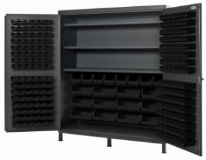 76017-324 - 72IN CABINET W/ BLACK BINS AND SHELVES