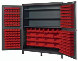 76017-320 - 72IN CABINET W/ RED BINS AND SHELVES