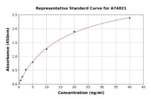 Representative standard curve for Mouse Hsp27 ELISA kit (A74821)