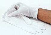 Gloves, nylon, large, white, 1 pair