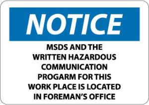 Hazardous Material Notice Signs, National Marker