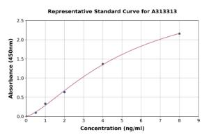 Representative standard curve for mouse SIRT7 ELISA kit (A313313)