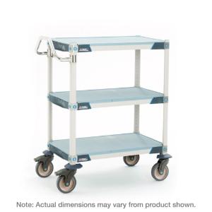3-shelf industrial polymer shelving lab utility cart