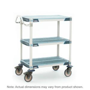 3-shelf industrial polymer shelving lab utility cart