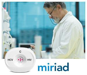 Miriad Rapid HCV/HIV Antibody Test LAB+ format for venipuncture, serum, or plasma specimens