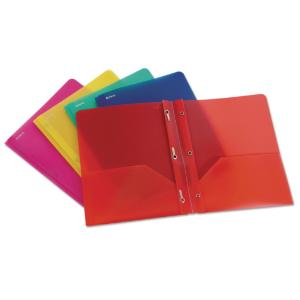 Oxford® Translucent Twin-Pocket Portfolio with Tang Fasteners