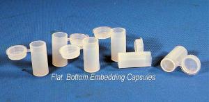 Flat bottom embedding capsules, microwave-safe polyproylene