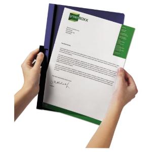 Cover, letter, holds 60 pages, clear/black