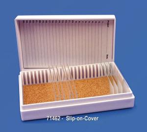 Slip-on cover microscope slide box