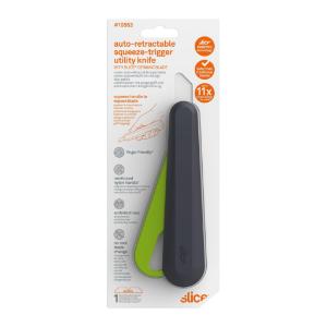 Slice® auto-retractable squeeze-trigger utility knife