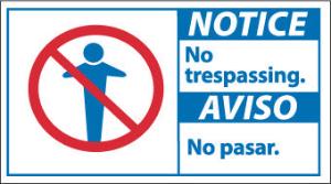 Trespassing and Property Signs, PS Vinyl, National Marker