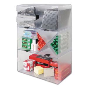 Two-drawer cube organizer, clear plastic