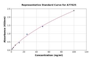 Representative standard curve for Rat Anti-Cyclic Citrullinated Peptide Antibody ELISA kit (A77625)